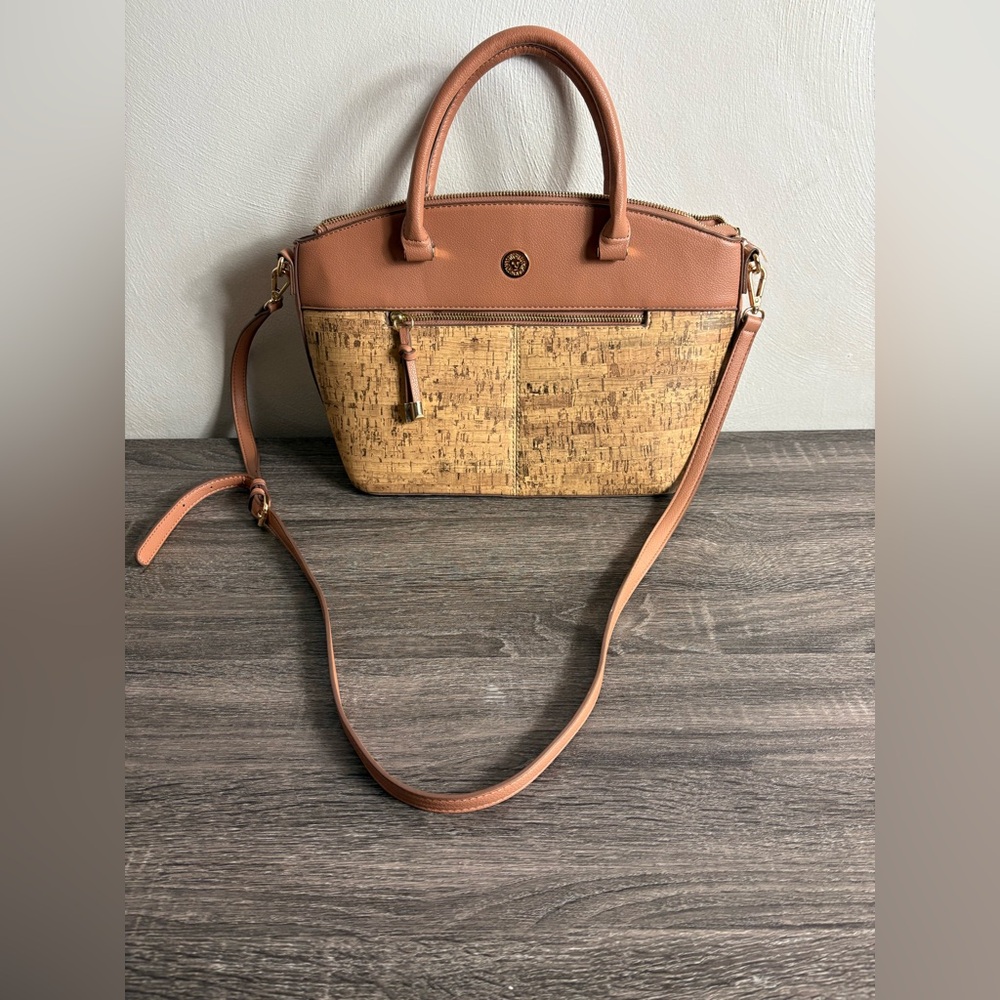 Anne Klein Brown Cork Handbag